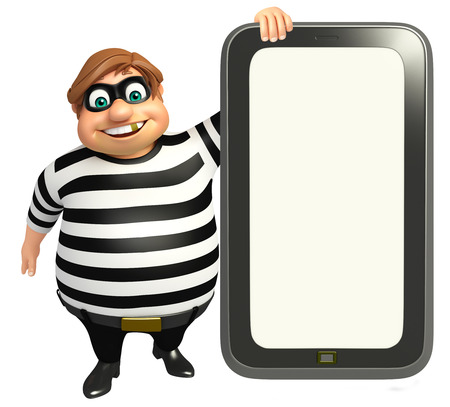 Thief with Mobileの写真素材