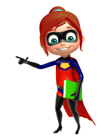 supergirl with Bookの写真素材