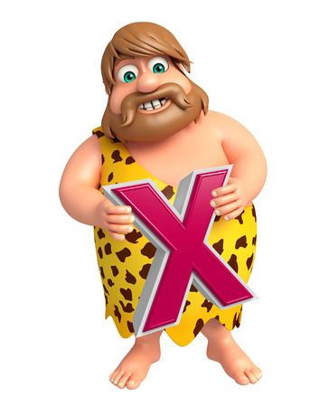 Caveman with Alphabate Xの写真素材