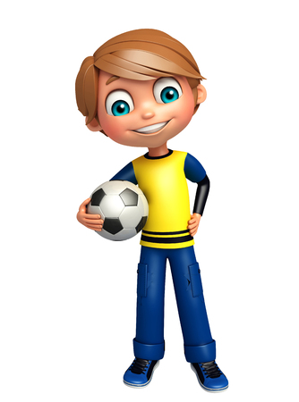 kid boy with footballの写真素材