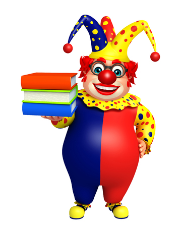 Clown with Book stackの写真素材