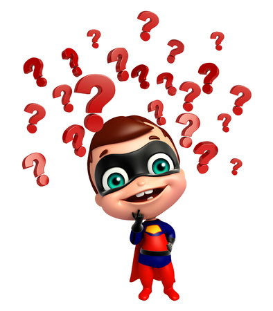 cute baby with Question mark signの写真素材