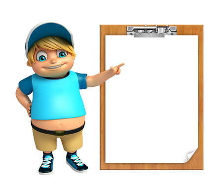 kid boy with Exam padの写真素材