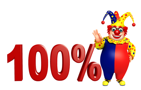 Clown with 100% signの写真素材