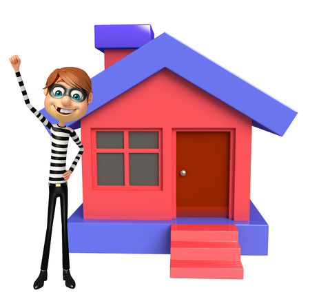 Thief with Home signの写真素材