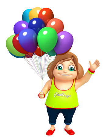 kid girl with Balloonsの写真素材
