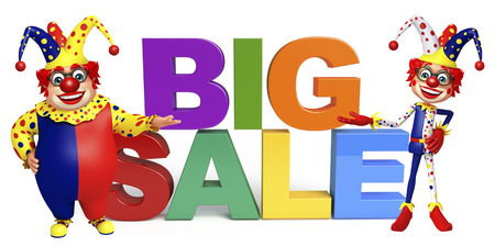 Clown with Bigsale signの写真素材