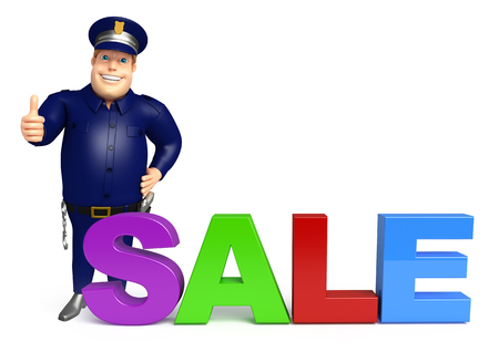 Police with Sale signの写真素材
