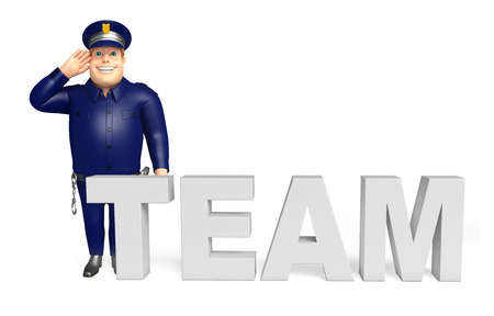 Police with Team signの写真素材