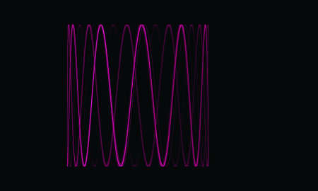 Digital cyber neon violet diagram, frequency of waves, flowchart or snake graph fade in deep dark...