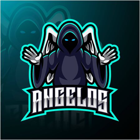 Angel esport mascot logo designのイラスト素材