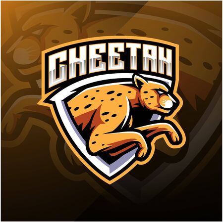 cheetah sport mascot logo designのイラスト素材