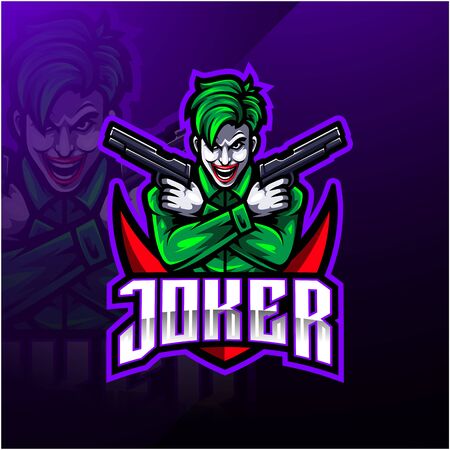 Joker esport mascot logo designのイラスト素材