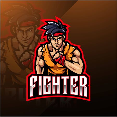 Fighter sport mascot logo designのイラスト素材