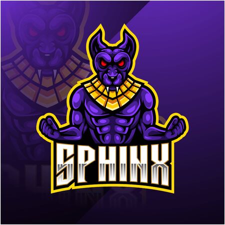 Sphinx sport mascot logo designのイラスト素材