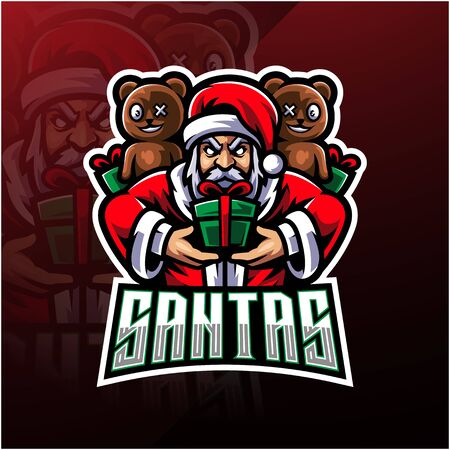 Santa sport mascot logo designのイラスト素材