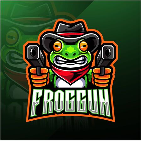 Frog gun esport logo designのイラスト素材