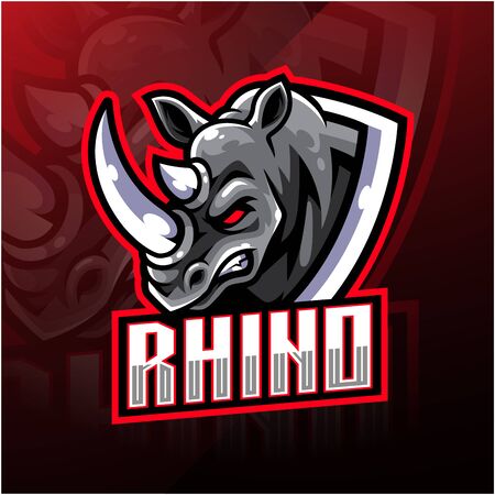 Rhino head mascot logo designのイラスト素材