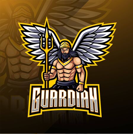 Guardian angel mascot logo designのイラスト素材