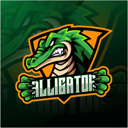 Alligator sport mascot logo designのイラスト素材