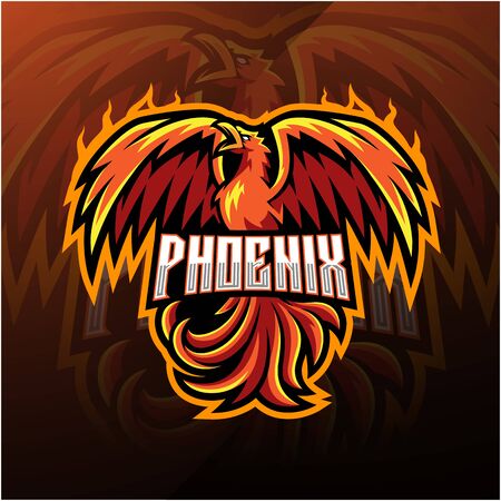 Phoenix esport mascot logo designのイラスト素材