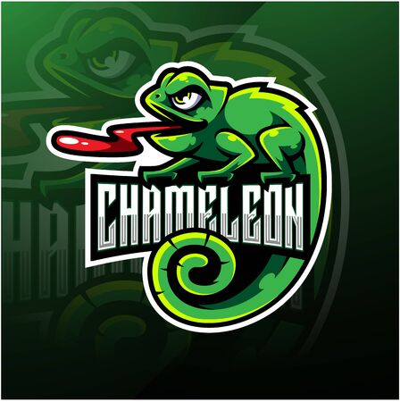 Chameleon esport mascot logo designのイラスト素材