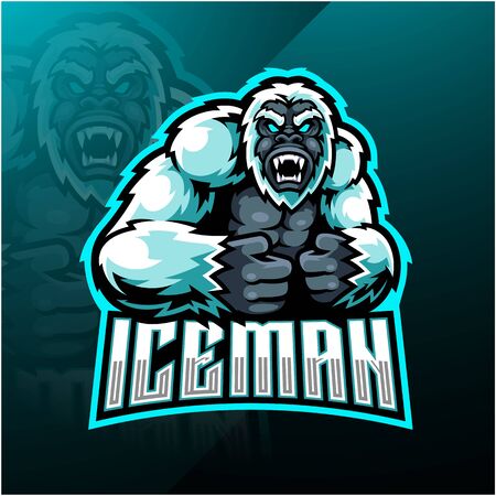 Yeti esport mascot logo designのイラスト素材