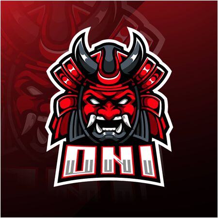 Oni esport mascot logo designのイラスト素材