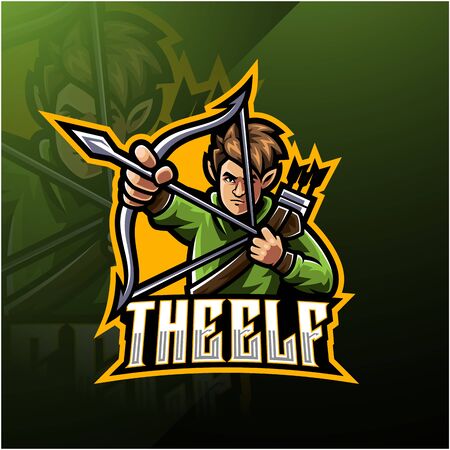 Elf esport mascot logo designのイラスト素材