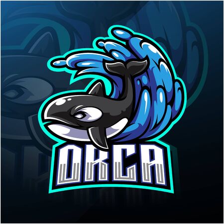 Orca esport mascot logo designのイラスト素材