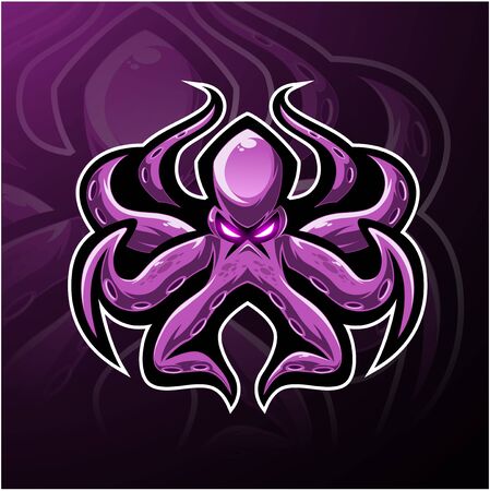 Kraken octopus esport mascot logo designのイラスト素材