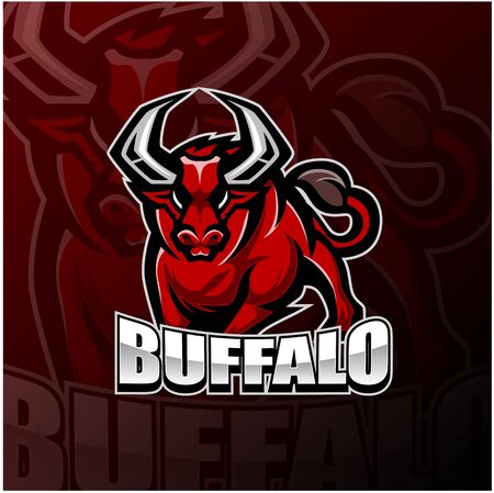 Buffalo esport mascot logo designのイラスト素材