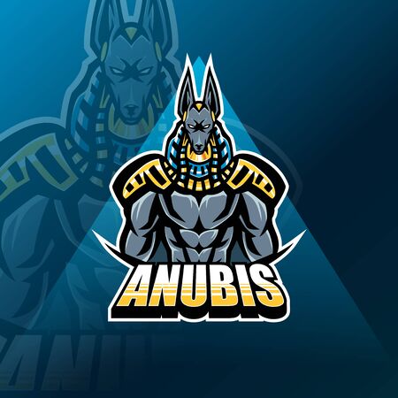 Anubis esport mascot logo designのイラスト素材
