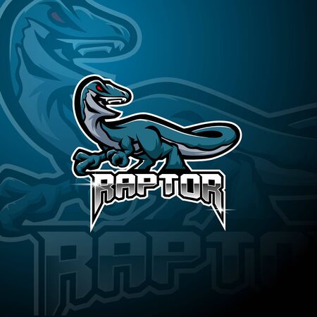 Raptor esport mascot logo designのイラスト素材