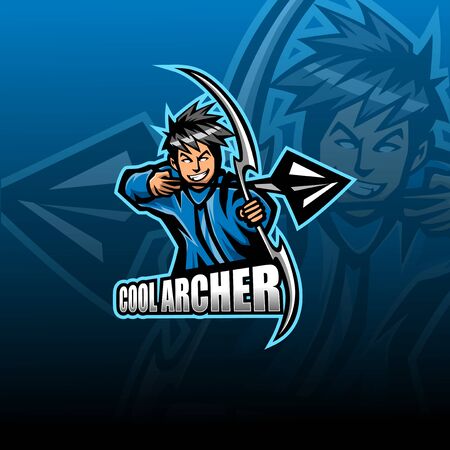 Archer esport mascot  designのイラスト素材