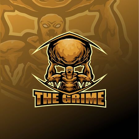The grime esport mascot logoのイラスト素材