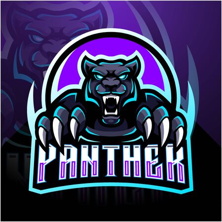Panther esport mascot logo designのイラスト素材