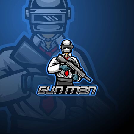 Gunner esport mascot designのイラスト素材