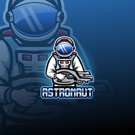 Galaxy astronaut esport mascotのイラスト素材