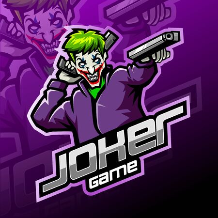 Joker gunner esport mascot designのイラスト素材