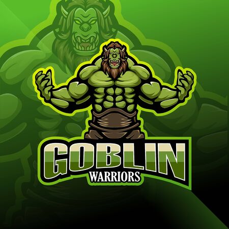 Goblin warrior esport mascot logoのイラスト素材