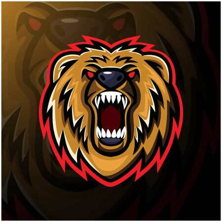 Bear head esport mascot  designのイラスト素材