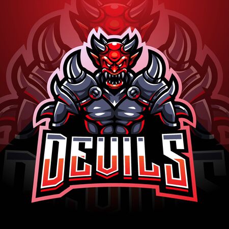 King devil esport mascot logo designのイラスト素材
