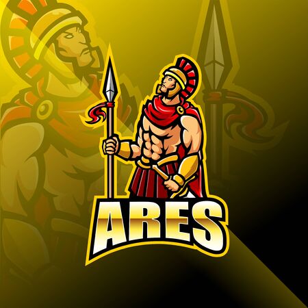 Ares esport mascot logo designのイラスト素材
