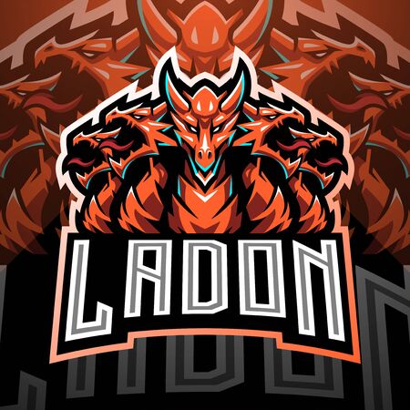 Ladon esport mascot logo designのイラスト素材