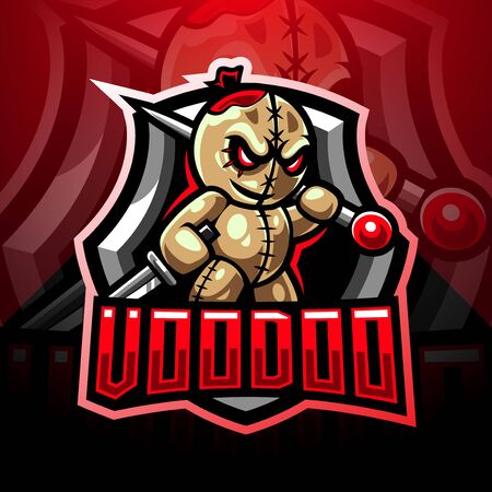 Voodoo esport mascot logo designのイラスト素材