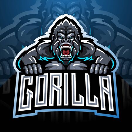 Angry gorilla mascot logo desainのイラスト素材