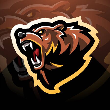 Bear head mascot logo designのイラスト素材