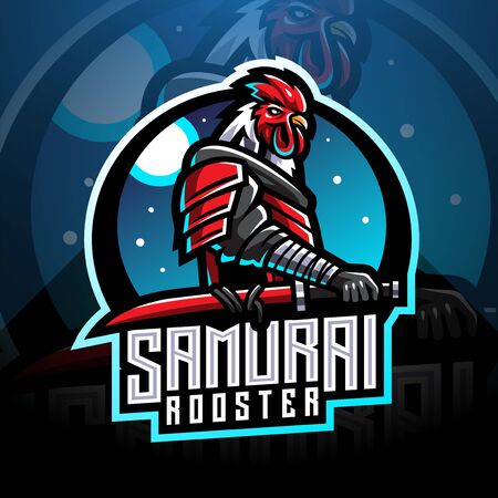Samurai rooster esport mascot logoのイラスト素材