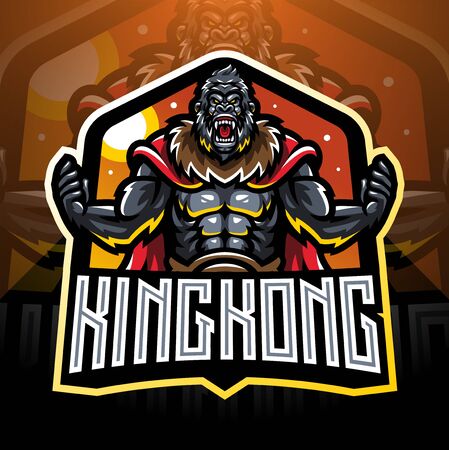 Kingkong esport mascot logo desainのイラスト素材